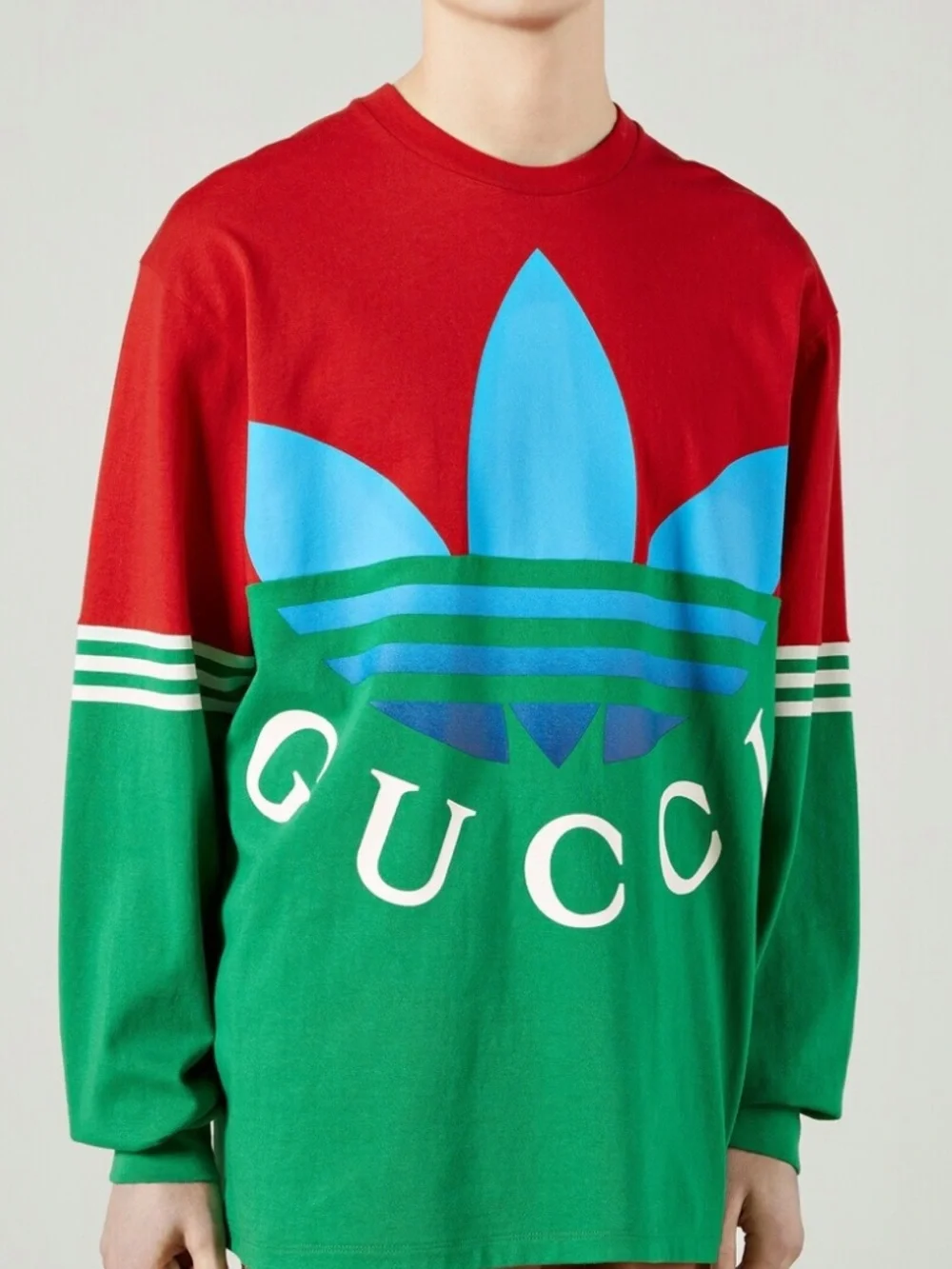 adidas x Gucci Colourblock Trefoil Long Sleeve Tee